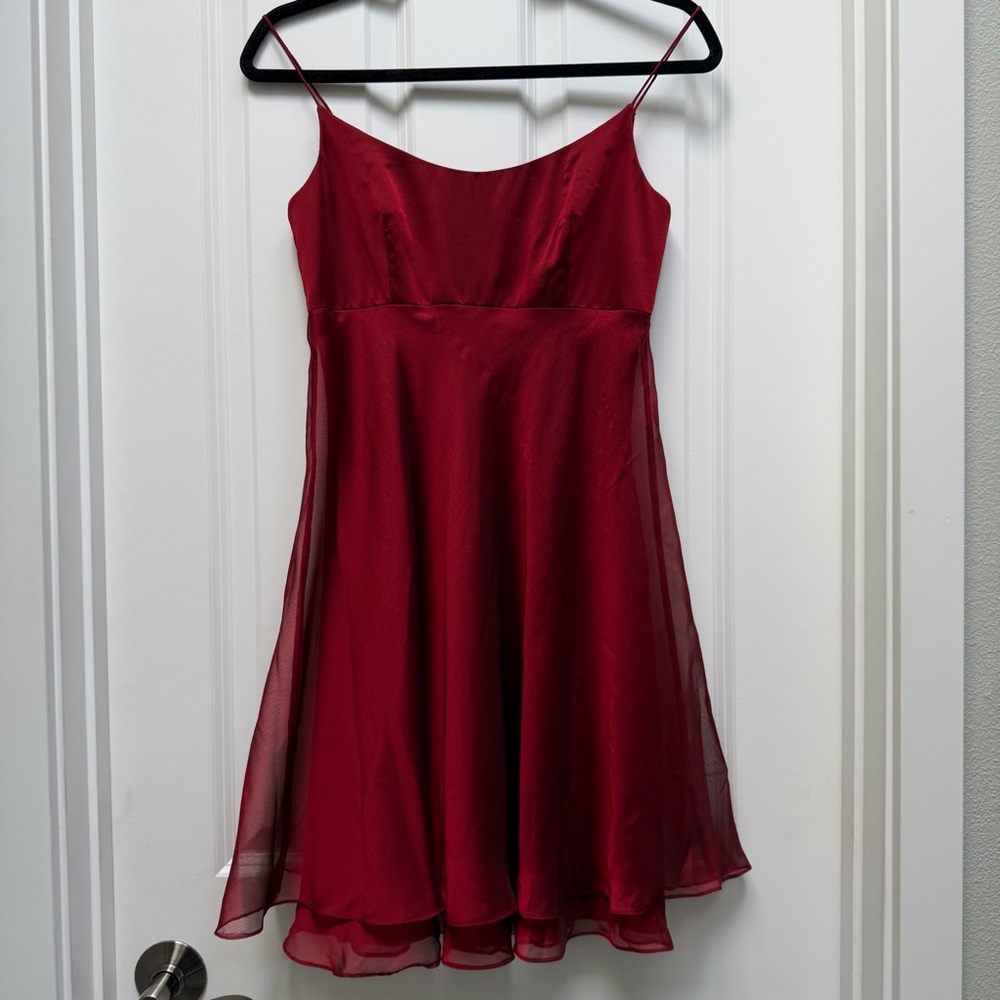 KAY UNGER EVENING SLEEVELESS SHORT COCKTAIL DRESS RED Y2K 90S SIZE 2